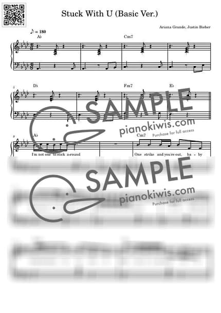 Score > Stuck with U / Easy - Ariana Grande, Justin Bieber by 듣다뮤직 DEUTDAMUSIC Sheet music image-0