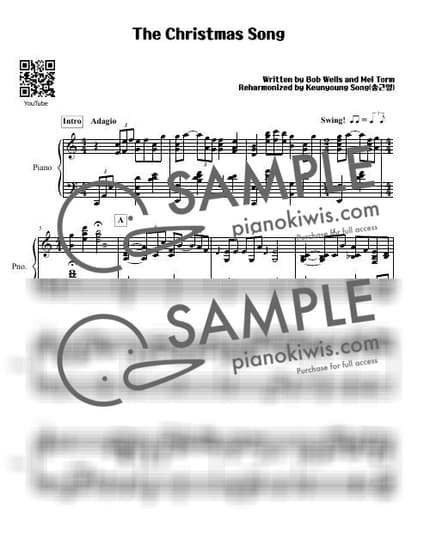 Score > The Christmas Song - Melvin Howard Tormé · Carol by 피아니스트 송근영 Pianist Keunyoung Song Sheet music image-0