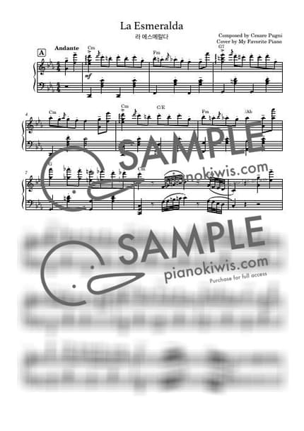 Score > La Esmeralda / Intermediate - C. Pugni by My Favorite Piano Sheet music image-0