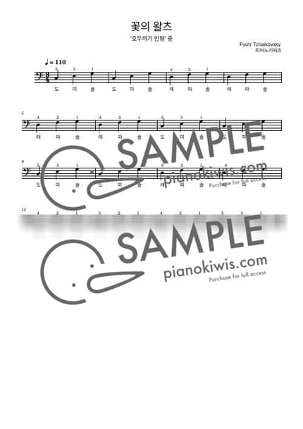 Score > Waltz Of The Flowers / Left Hand Practice - P. I. Tchaikovsky · The Nutcracker by PianoKiwis Sheet music image-0