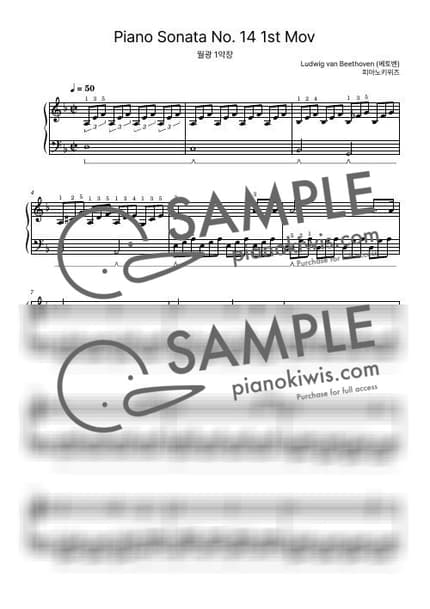 Score > Piano Sonata No.14 'Moonlight' / Basic - L. V. Beethoven by PianoKiwis Sheet music image-0
