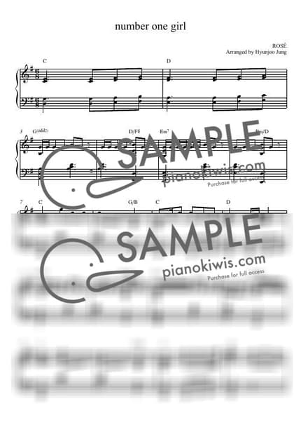 Score > number one girl - ROSÉ by Hyunjoo Jung Sheet music image-0