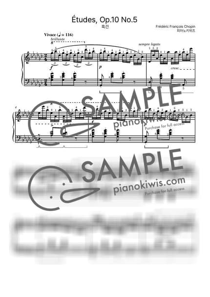 Score > Etude Op.10 No.5 'Black key' / Advanced - F. Chopin by PianoKiwis Sheet music image-0
