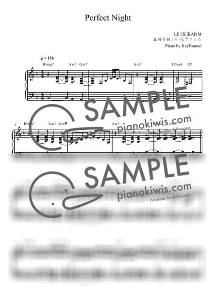 Score > Perfect Night - LE SSERAFIM by KeyNomad Sheet music image-0