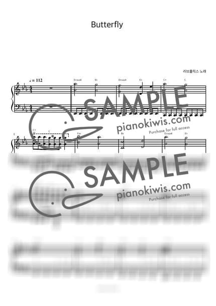 악보 > Butterfly / 피아노 반주 - 러브홀릭스 by 피아노정류장 악보 이미지-0
