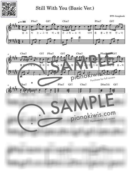 Score > Still With You / Easy - JUNG KOOK by 듣다뮤직 DEUTDAMUSIC Sheet music image-0