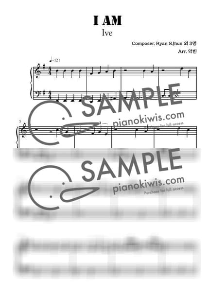 Score > I AM / Easy - IVE by 악빈 Sheet music image-0