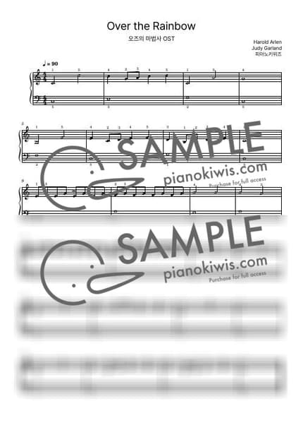 Score > Over the Rainbow / Beginner - Judy Garland · The Wizard of Oz OST by PianoKiwis Sheet music image-0