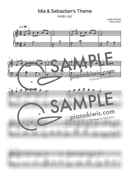 Score > Mia & Sebastian’s Theme / Intermediate - Justin Hurwitz · La La Land OST by PianoKiwis Sheet music image-0