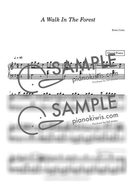 楽譜 > A Walk in the Forest - Brian Crain by 오늘피아노 楽譜画像-0