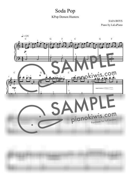 Score > Soda Pop / Very Easy - Saja Boys · KPop Demon Hunters OST by LaLaPiano Sheet music image-0