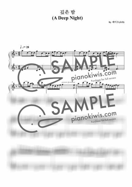 Score > A Deep Night / 뉴에이지 자작곡 - J.O by 제이오 Sheet music image-0