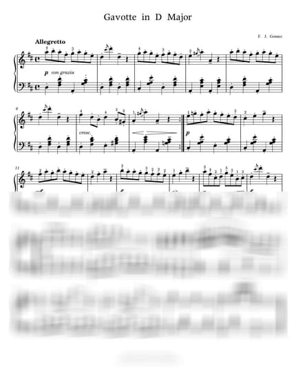 Score > Gavotte - F. J. Gossec by PianoKiwis Sheet music image-0