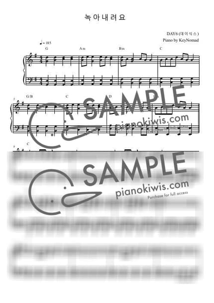 Score > Melt Down / G키 - DAY6 by KeyNomad Sheet music image-0
