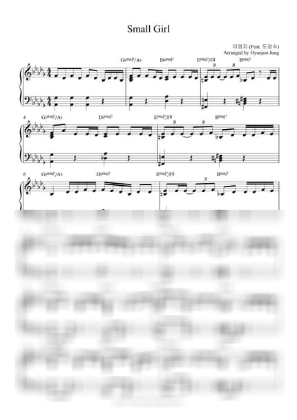 Score > Small girl (feat. D.O.) - Lee Youngji by Hyunjoo Jung Sheet music image-0