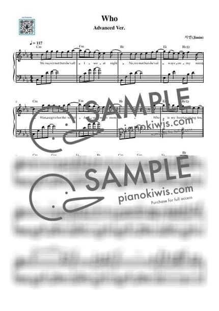 Score > Who / Intermediate - JIMIN by 듣다뮤직 DEUTDAMUSIC Sheet music image-0