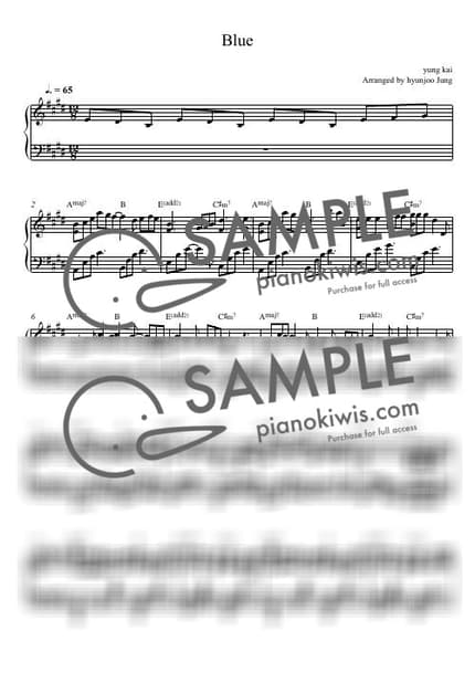 Score > blue - yung kai by Hyunjoo Jung Sheet music image-0