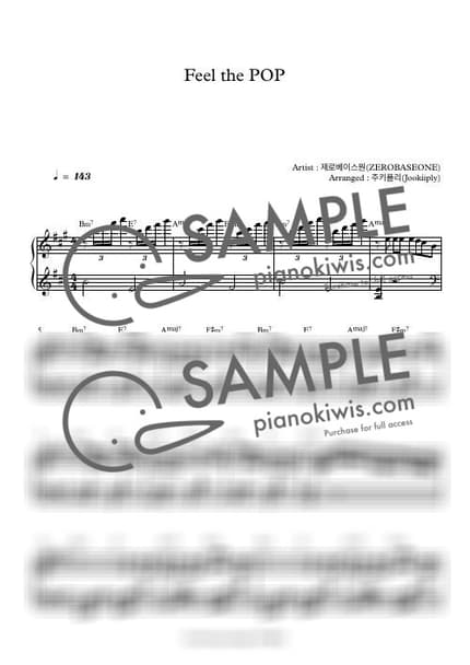 Score > Feel the POP / Original - ZEROBASEONE by 주키플리(jookiiply) Sheet music image-0