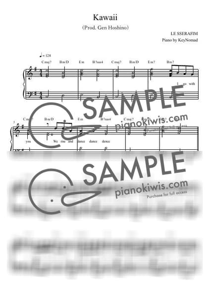 Score > Kawaii - LE SSERAFIM by KeyNomad Sheet music image-0