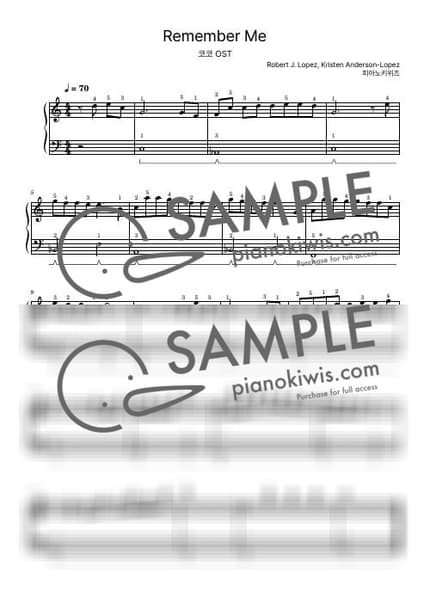 Score > Remember Me / Beginner - Benjamin Bratt · Coco OST by PianoKiwis Sheet music image-0