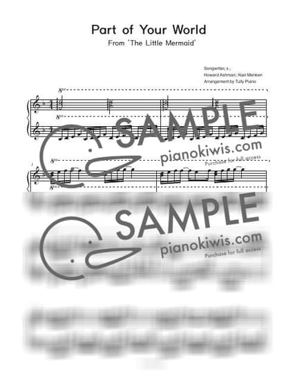 Score > Part Of Your World - Alan Menken · The Little Mermaid OST by Tully Piano Sheet music image-0