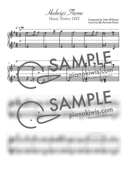 Score > Hedwig's Theme / Easy - John Williams · Harry Potter OST by My Favorite Piano Sheet music image-0