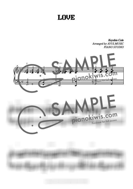 Score > Love - Keyshia Cole by AYULMUSIC Sheet music image-0