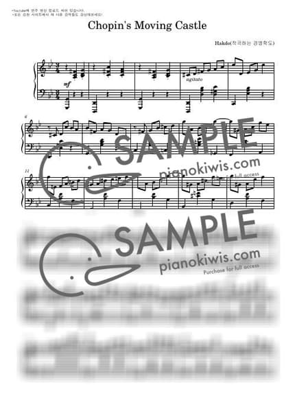 Score > Merry Go Round of Life / Chopin's Moving Castle(Full ver.) - Joe Hisaishi · Howl's Moving Castle by Hakdo 작곡하는 경영학도 Sheet music image-0