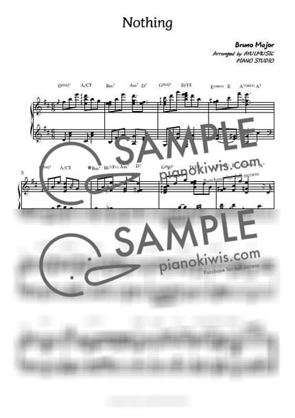 악보 > Nothing / 짧고 예쁜 재즈피아노 발라드 - Bruno Major by 아율뮤직 악보 이미지-0