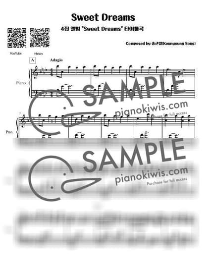 Score > Sweet Dreams - Keunyoung Song by 피아니스트 송근영 Pianist Keunyoung Song Sheet music image-0
