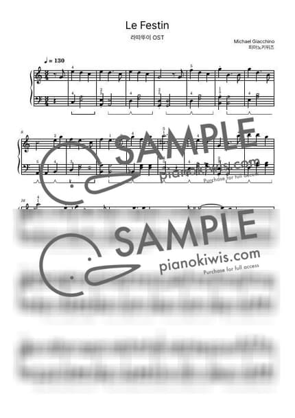 Score > Le Festin / Basic - Michael Giacchino, Camille · Ratatouille OST by PianoKiwis Sheet music image-0