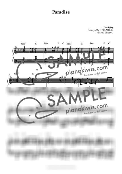 Score > Paradise - Coldplay by AYULMUSIC Sheet music image-0