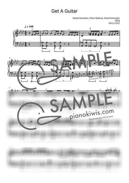 Score > Get A Guitar / Intermediate - RIIZE by PianoKiwis Sheet music image-0