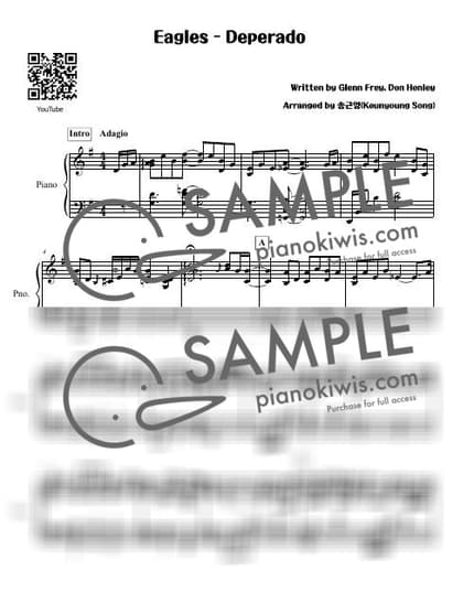 Score > Desperado - Eagles by 피아니스트 송근영 Pianist Keunyoung Song Sheet music image-0