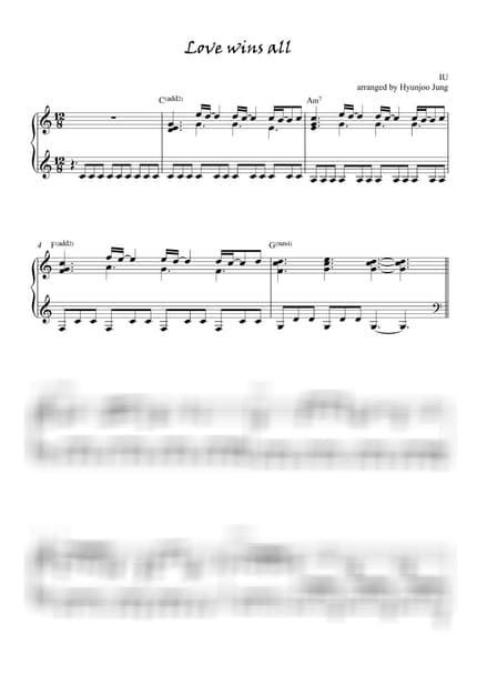 악보 > Love wins all - 아이유 by Hyunjoo Jung 악보 이미지-0