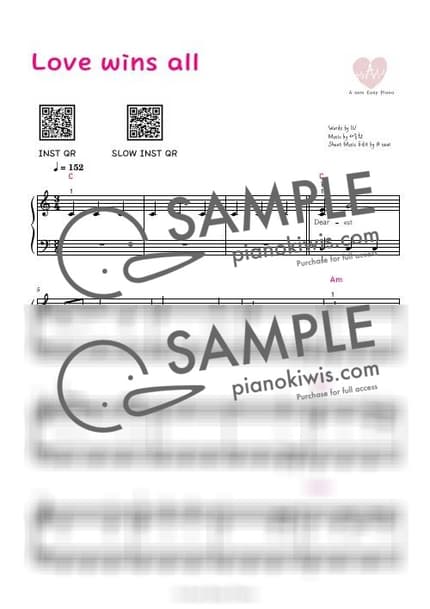 Score > Love wins all - IU by A Sheet music image-0