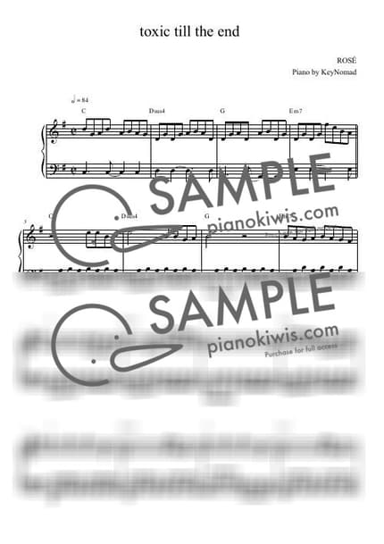 Score > toxic till the end - ROSÉ by KeyNomad Sheet music image-0