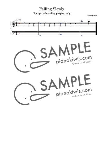 Score > Falling Slowly / Demo - Glen Hansard, Marketa Irglova · Once OST by PianoKiwis Sheet music image-0