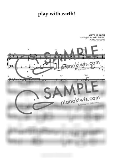 악보 > play with earth! - wave to earth by 아율뮤직 악보 이미지-0