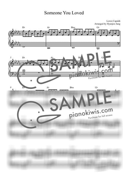 Score > Someone You Loved - Lewis Capaldi by Hyunjoo Jung Sheet music image-0