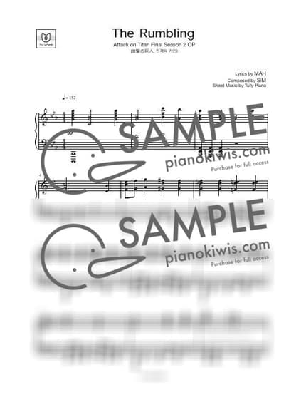 Score > The Rumbling - SiM · Attack on Titan OP by Tully Piano Sheet music image-0