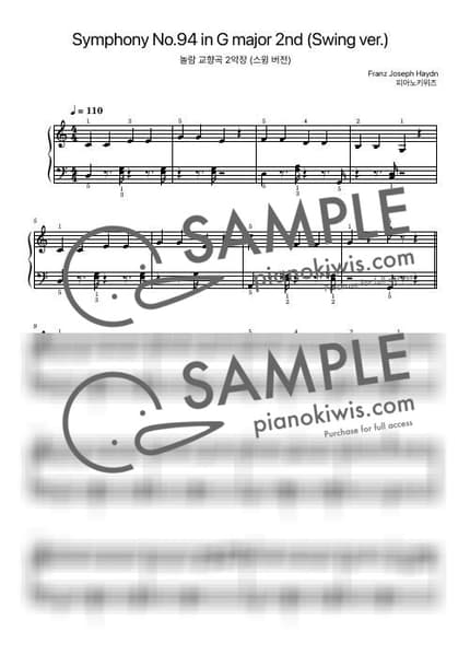 Score > Surprise Symphony (Swing Ver.) / Basic - F. J. Haydn, PianoKiwis by PianoKiwis Sheet music image-0