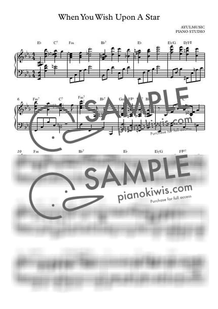 Score > When You Wish Upon A Star / Jazz Piano ver. - Leigh Harline · Pinocchio OST by AYULMUSIC Sheet music image-0