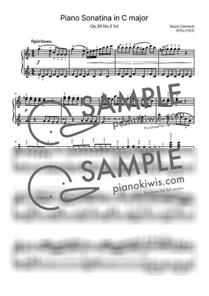 악보 > Sonatina in C Major, Op.36 No.3 / 1악장 - 클레멘티 (M. Clementi) by 피아노키위즈 악보 이미지-0