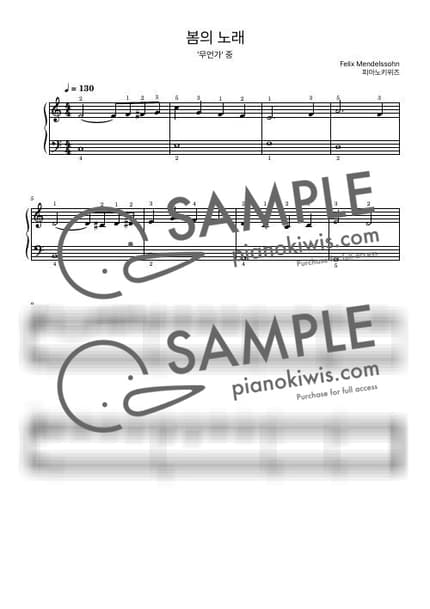 Score > Fruhlingslied / Beginner - F. Mendelssohn · Songs Without Words by PianoKiwis Sheet music image-0