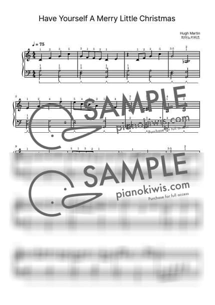 악보 > Have Yourself A Merry Little Christmas / 초급 - Hugh Martin · 캐롤 by 피아노키위즈 악보 이미지-0