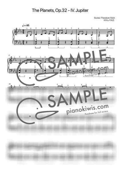 Score > Jupiter / Basic - G. Holst · The Planets by PianoKiwis Sheet music image-0