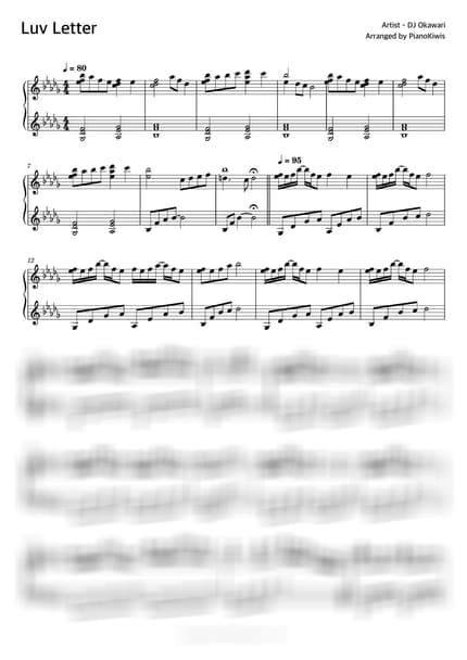악보 > Luv Letter - DJ Okawari by 피아노키위즈 악보 이미지-0