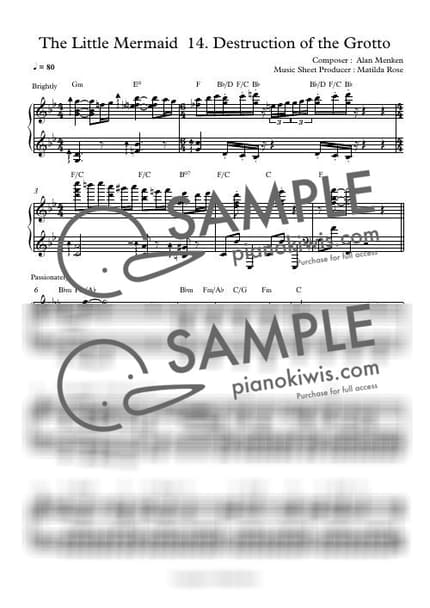 Score > Destruction of the Grotto / Disney Piano - Alan Menken · The Little Mermaid OST by Matilda Rose Sheet music image-0