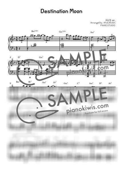 악보 > Destination Moon - 허소영 by 아율뮤직 악보 이미지-0